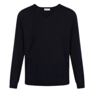Boys Black Cotton V Neck Jumper
